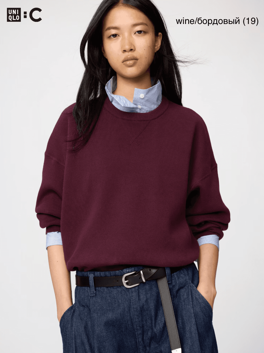 Гладкий хлопковый свитер Uniqlo C