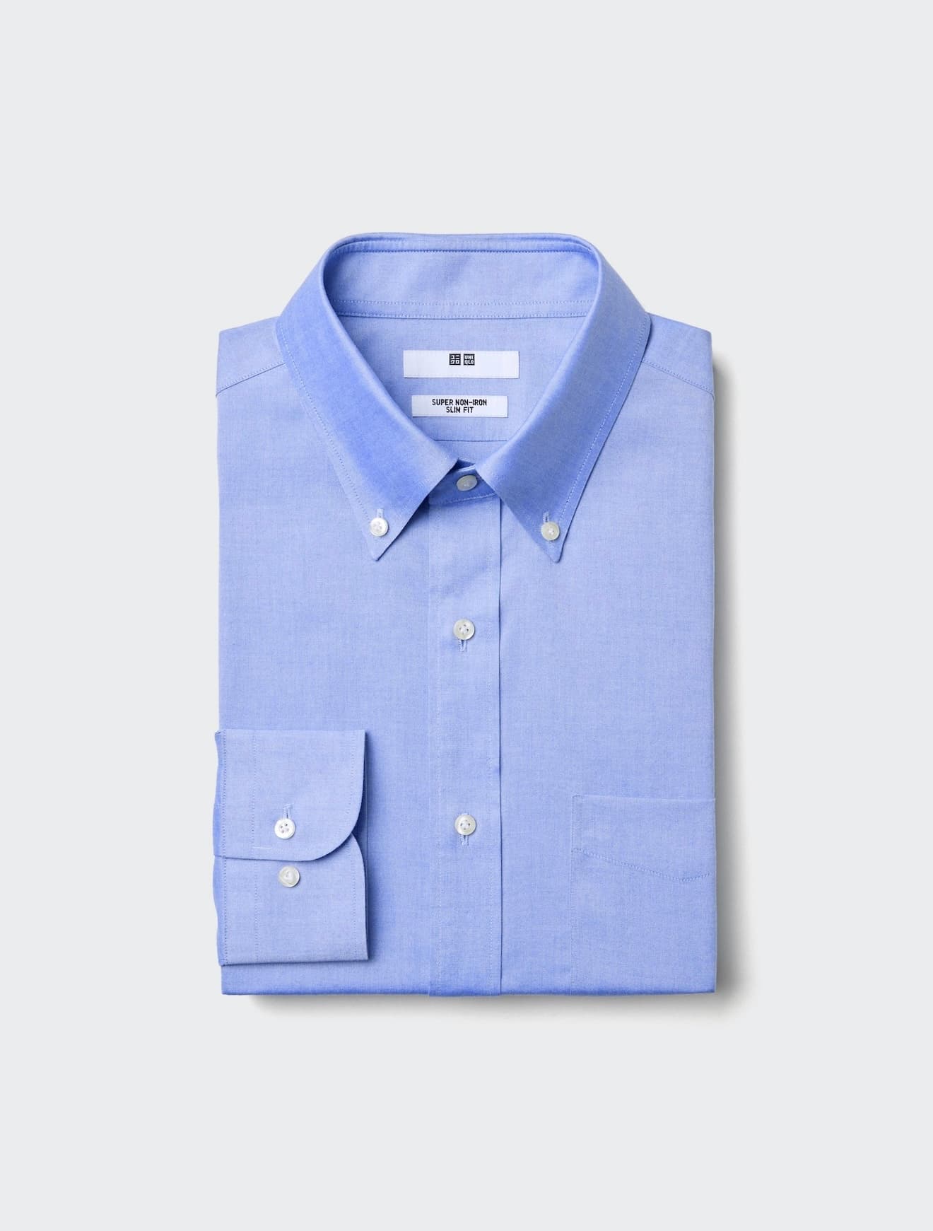 Супернемнущаяся рубашка slim fit / воротник на пуговицах